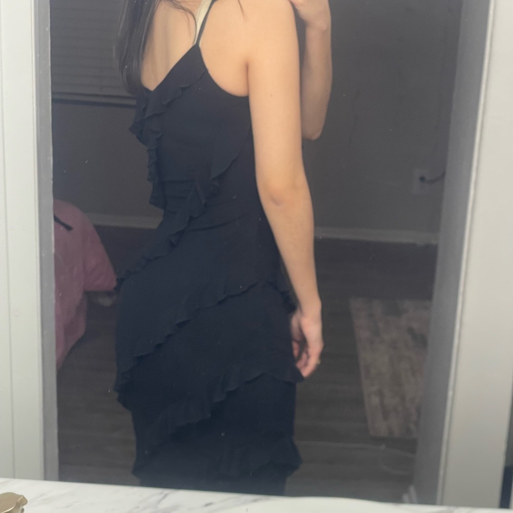 Black Ruffle Dress - Picture 3 of 4